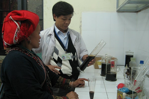PGS.TS Trần Văn Ơn đang nghiên cứu bài thuốc tắm cổ truyền người Dao đỏ